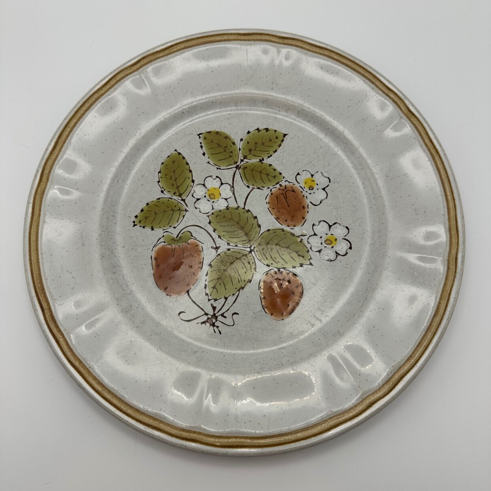 Americana Hearthside Berries n Cream Stoneware Dinner Plate Handpainted Japan